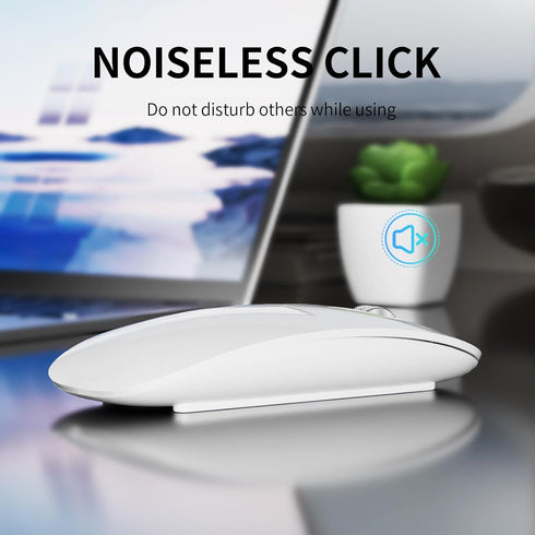 TENMOS M18 Bluetooth Mouse, USB C Rechargeable Wireless Mouse, Triple Mode Silent Mice for Laptop/MacBook/iPad/PC -
