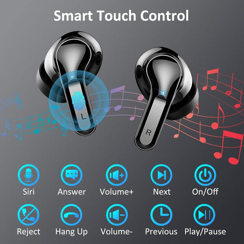 Wireless Earbud, Bluetooth Headphones 5.3, 40H Ear Buds with Noise Cancelling, IP7 Waterproof Sport for Android iOS