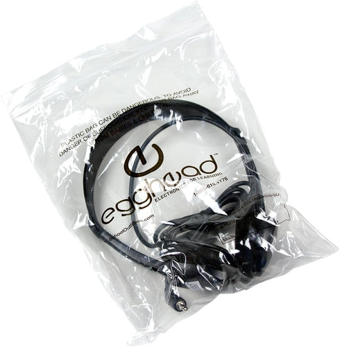 Egghead Over-Ear Kids' Stereo Headphones with 3.5 mm. Audio Jack and 4'3" Cord, Adjustable Stereo School Headphones for Kids, Black
