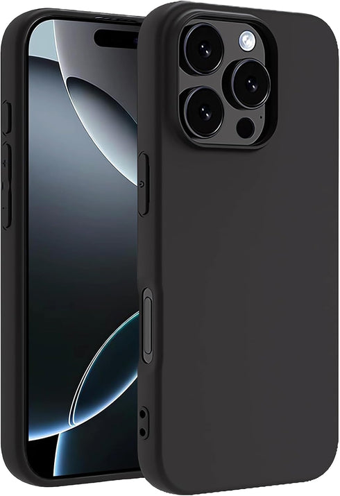 TENOC Phone Case Compatible with iPhone 16 Pro Max, Black Case Anti-Fingerprint Protective