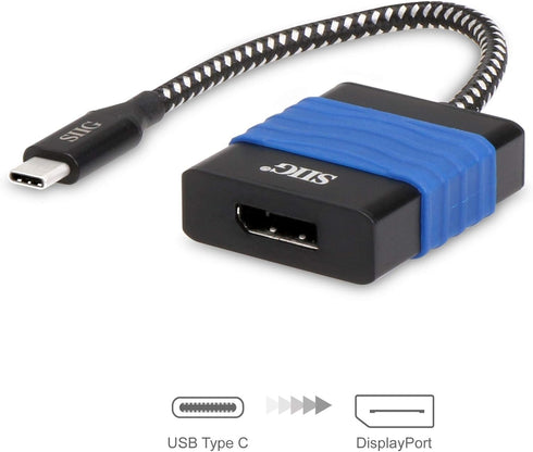SIIG USB C to DisplayPort 4K 60 Hz Adapter Converter, Type C to DP Male to Female for MacBook Pro, ChromeBook