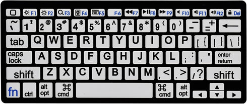 HXMJ-Large Print Mini Bluetooth Keyboard Compatible with iPad, iPhone, MacBook for Seniors and Visually Impaired, White