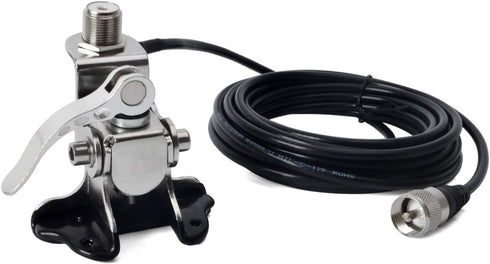 UAYESOK Car Antenna Mount Bracket Clip Trunk Lid Hatchback Mobile Radio Antenna Base with 5M/16.4ft SO239 to PL-259