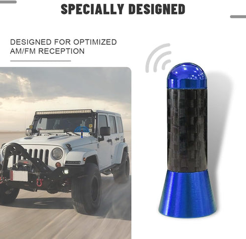 Lecctso Car Short Antenna Replacement, Carbon Fiber Car Short Radio Antenna, Universal for Most Vehicles