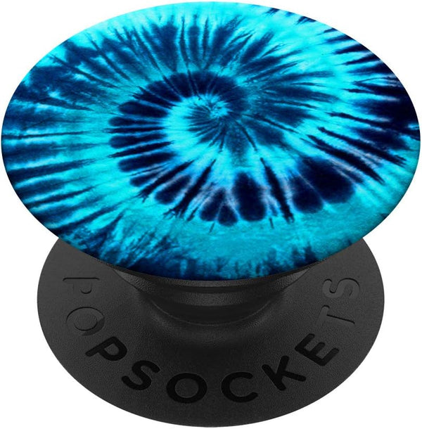 PopSockets PopGrip: Swappable Grip for Phones & Tablets - Tie Dye Blue Sea Swirl Spiral Colorful Psychedelic Hippie