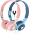 Kids Headphones for School, Ages 6+, 2 Pack with Splitter, Safe 98dB