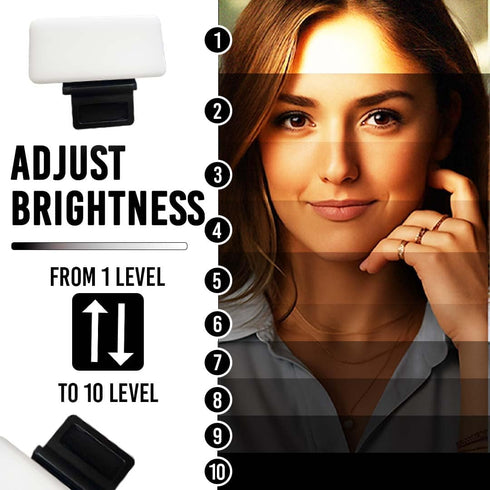Marmae 78 3000mAh, 3 Selfie Light for iPhone LED Rechargeable Clip-On Phone Light, Modes, Won't Cover Camera