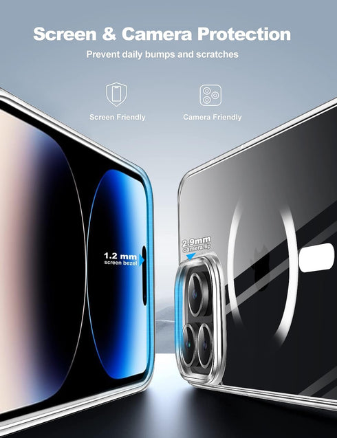 Tigowos Compatible with iPhone 15 Pro Max Case, 10FT Drop Resistant, Crystal Clear Shockproof Slim Fit