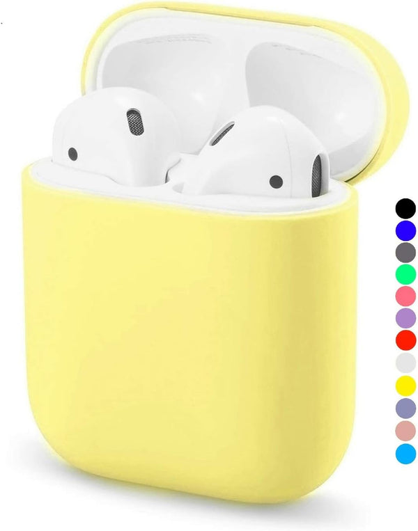 Full Protective Silicone Case for Airpods 1 and 2, No Keychain Cover, Front LED Visible, Supports Wireless Charging