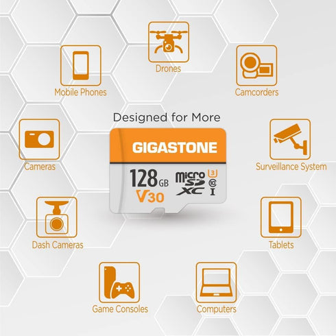 GIGASTONE 128GB 2-Pack Micro SD Card, 4K Video Pro for GoPro, Surveillance, Action Camera, Drone, 95MB/s MicroSDXC