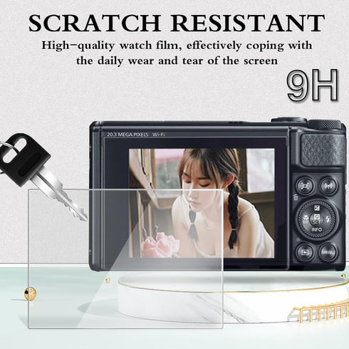 Screen Protector (2+1Pack) Compatible for Kinokoo SX730/ SX740,Tempered Glass Film Anti-Scratch High Definition and Soft Silicone Case for Canon PowerShot SX740/SX730 HS Camera