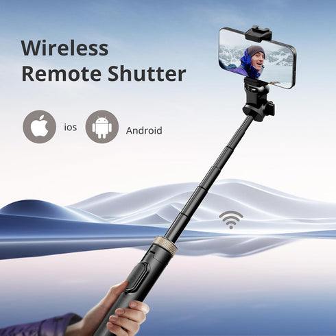 Sensyne 72" Phone Tripod, Extendable Tripod for iPhone & Selfie Stick with Detachable Phone Holder & Wireless Remote,