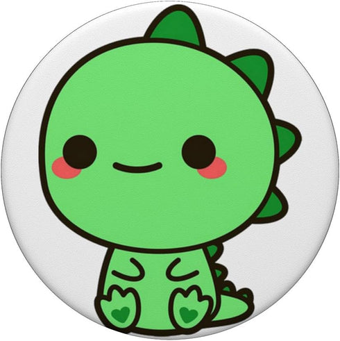 Kawaii Green Dino Cute Baby Dinosaur PopSockets Standard Grip