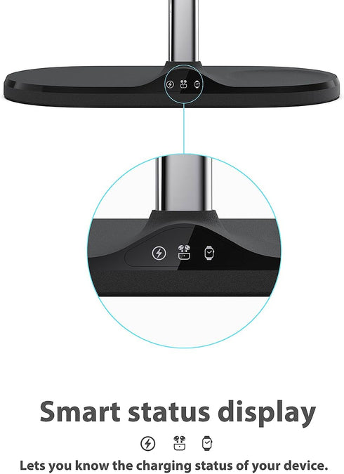 3-in-1 Wireless Charging Station for Apple Devices, Fast Charging Station for iPhone and Watch with MagSafe, Stable