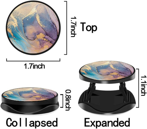 4 Pack Cell Phone Holder, Phone Grip for Smartphone, Finger Expanding Kickstand - Rose Gold Marble Pink Purple Black