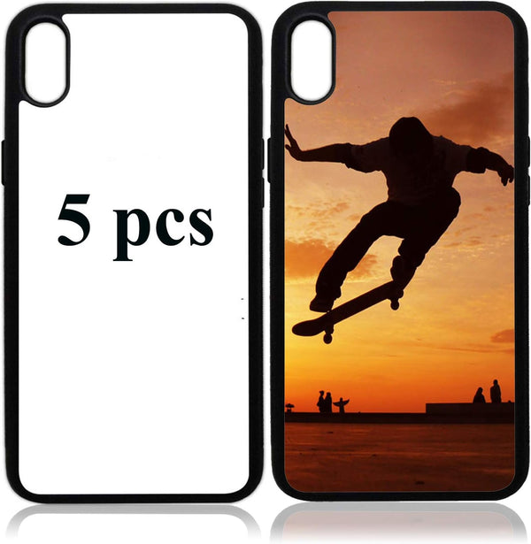 JUSTRY 5 PCS Sublimation Blanks Phone Case Covers for Apple iPhone X/10, iPhone Xs 5.8 Inch, DIY Printable