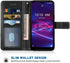 Compatible Coolpad Legacy Brisa Wallet Case, Leather Flip Cover with Wrist Strap, Card Holder for CP3706AS
