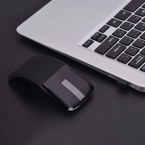 Dpofirs 2.4GHz Foldable Arc Touch Mouse, USB Receiver for Computer Notebook, Black