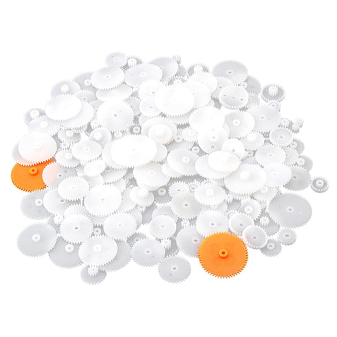 MovFlax 200 0.5 (200, 0.5 Pcs White Plastic Gears Module Gears for DC Motor DIY Model Toys RC Car Robot Gear