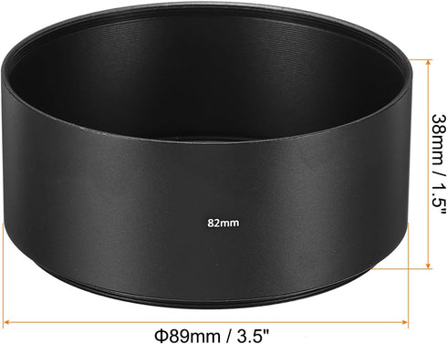 PATIKIL 82mm Lens Hood, Long Focus Frosted Surface Anti-reflective Inside Hood with Cleaning Cloth for Camera Lens, Black for Nikon, for Fujifilm, for Pentax, for Leica