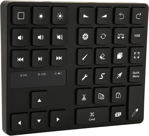 Rechargeable Drawing Keyboard for Procreate, One Handed Bluetooth Keypad with 35 Shortcut Keys for Graphic Tablets