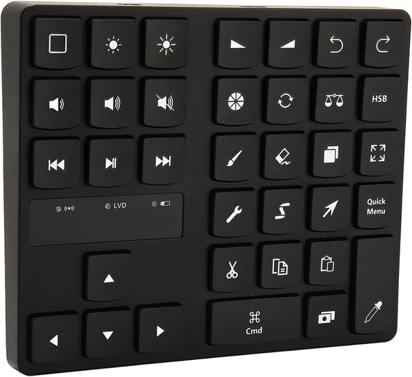 Rechargeable Drawing Keyboard for Procreate, One Handed Bluetooth Keypad with 35 Shortcut Keys for Graphic Tablets