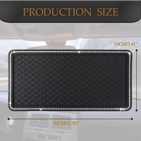 Car Dashboard Anti-Slip Rubber Pad, Car Anti-Slip Sticky Gel Pad, Bling Crystal Sticky Anti-Slip Gel Pad, Non-Slip Dashboard Mat Fit for Phones Sunglasses Keys Electronic Devices by Jsorum