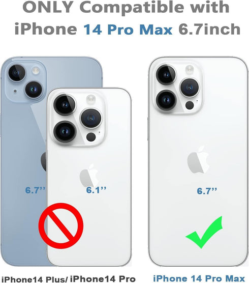 iPhone 14 Pro Max Waterproof Case, Full Body Shockproof Dust Proof Cover with Built-in Screen Protector (Black, 6.7