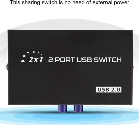 ASHATA USB 2.0 Peripheral Sharing Switch, 2/4 Port Manual Sharing Switch for PC Printer Scanner, Compatible with