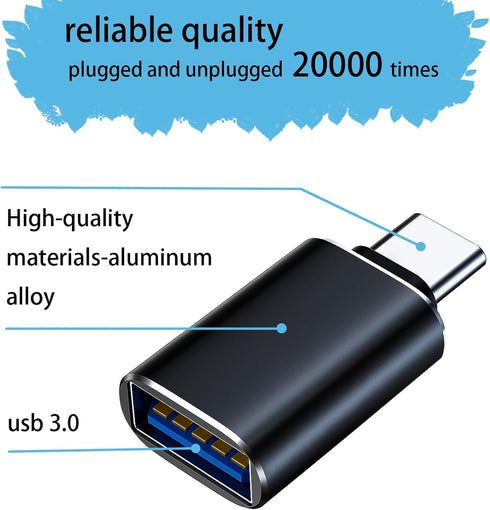 SheraF 4 Pack USB to USB C OTG Adapter, 2Pack Type C Female to A Male Charger Converter 2Pack USB C Male to USB 3.0 Female Adapter Thunderbolt 4 Converter iWatch 8 9,15 14 13 Pro Max