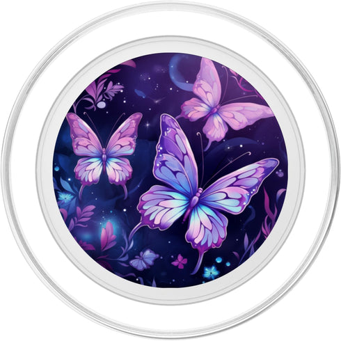 Purple Butterfly PopSockets PopGrip for MagSafe
