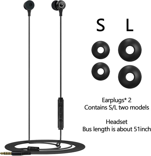 GEEKRIA Mini Comfy ASMR Sleeping Ear Plugs, Noise Isolating Earphone with Microphone and Volume Control for Air Travel