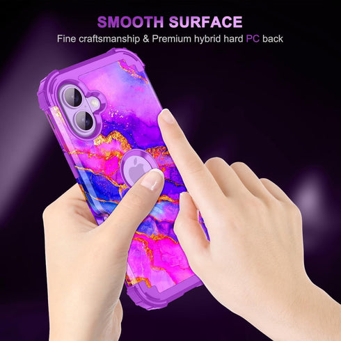 Casetego 17 17 6.3 inch,Purple for iPhone Case,Three Layer Heavy Duty Sturdy Shockproof Protection Full Rugged Hard