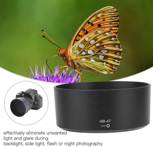 Camera Lens Hood, HB 47 ABS Camera Mount Lens Hood Replacement for Nikon AF S 50mm f/1.4G Lens, Black