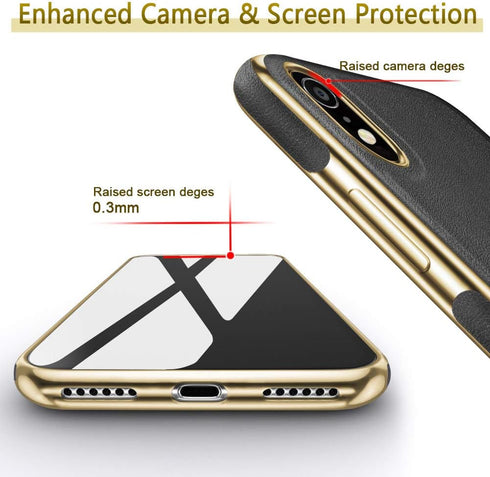 LOHASIC Leather Case for iPhone XR - Luxury Slim Flexible Soft Full Body Grip Bumper Shockproof Protective Cover