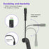 MFi Certified Coiled Lightning Cable for Apple Carplay, Retractable USB to Lightning Charger with LED for