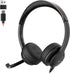Headset Headset USB with Microphone for PC/Laptop, Wired Headphones with Noise Cancelling Mic, USB C & USB A, All-day