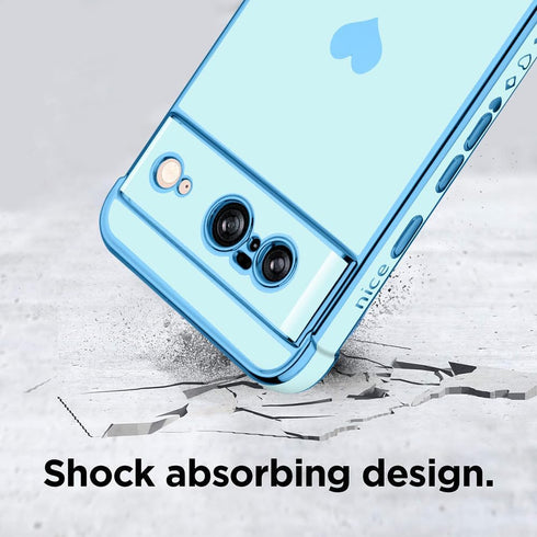 KANGHAR Cute Love Heart Soft TPU Bumper Case for Google Pixel 8 5G, Shockproof Protection for Women Girls, Blue