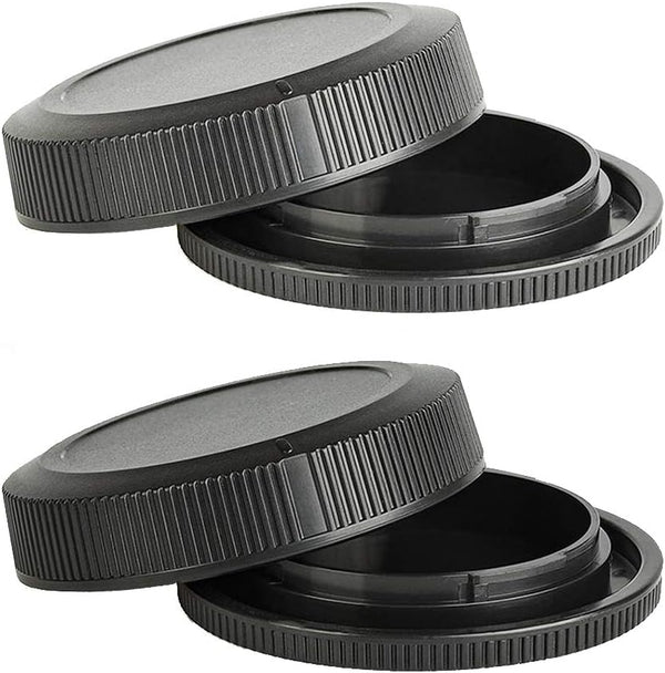 Camera Rear Lens Cap & Body Cap for Canon EOS R R6 R5 RP with RF Mount - 2+2 Pack