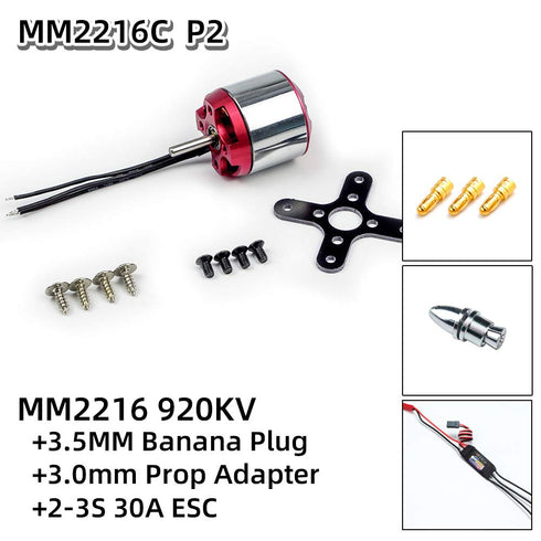 A28L(2216) 920KV (Motor+30A ESC+3.0mm Micro Brushless Metal Motor Adapter)