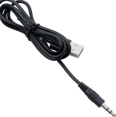 3.5mm Male AUX Audio Jack Cable to USB 2.0 Adapter Cord for Wireless Bluetooth Headphones, Black