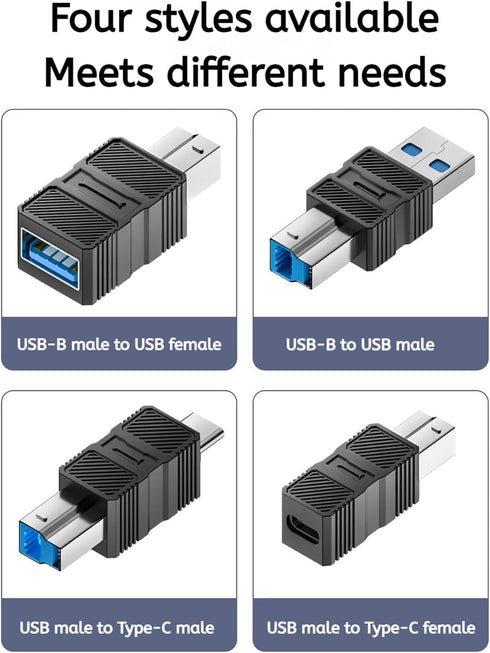 WITRN 3.0 USB C to B Adapter, USB Type-C to USB B Square Connector for Printer, Hard Drive Enclosure, Copier, Scanner