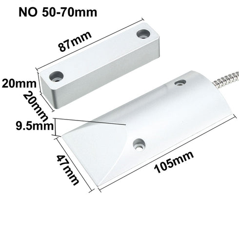 uxcell Rolling Door Contact Magnetic Reed Switch Alarm with 2 Wires for N.O. Applications OC60