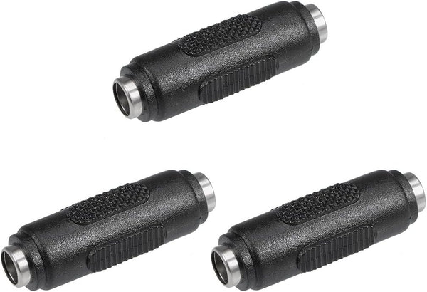 uxcell 3Pcs DC Power Connector Adapter 5.5mmx2.1mm Female to Female Cable Jack Socket Converter for CCTV, Laptop,