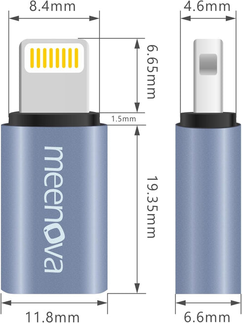 2 Pack 30W USB C to Lightning Adapter, Type C to 8 Pin Converter for iPhone 14 13 12 Pro Max, with Silicone Sleeves &