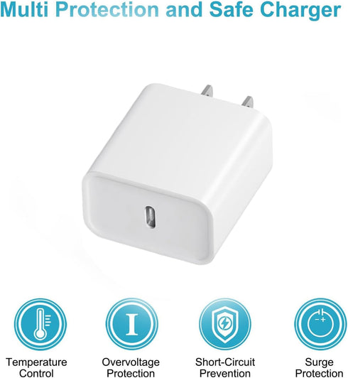 REKNA 4-Pack, 17/16/15/15 Pro/15 Max/15 S24/S24+/S24U Fast Charger USB C, Type C Ports Plug Wall Charger, Fast Charger