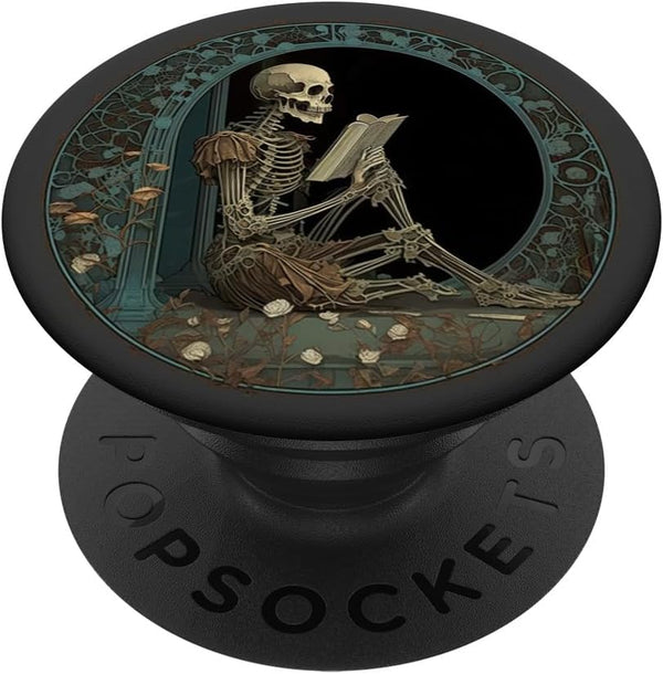 Librarian Skeleton Gothic Goth Book Reading Lover Standard PopGrip