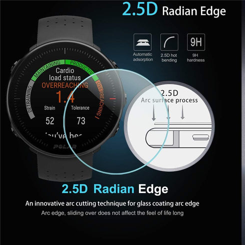 Diruite 4-Pack Screen Protector for Polar Vantage M/V - 2.5D 9H Hardness Ultra-Thin Tempered Glass Film