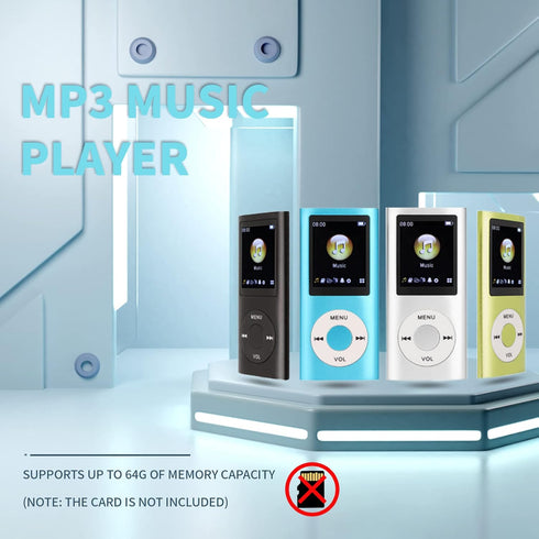 Gugxiom MP3 MP3 MP3 1.8 Inch MP3, 64Gnot Music Player, Player, Portable Players, Slim LCD Screen, with Earphone