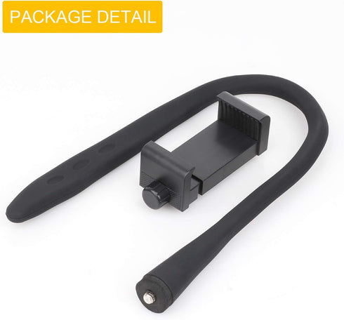 iTODOS Portable Flexible Cell Phone Holder Stand - Compatible with Treadmill, Stroller, Car, and Desk (Black)